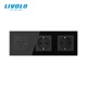 Умный проходной сенсорный диммер LIVOLO с розеткой и розеткой с USB Type-C 18 Вт, черный 2.5D, стекло, заземление - изображение 2