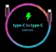 Кабель с RGB подсветкой для зарядки телефона Type-C + Type-C 100W 6A PD Fast Charge быстрая зарядка и передача данных для MacBook Samsung Xiaomi планшета 1м - изображение 3