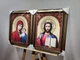 Икона Спаситель и Казанская Богородица в золотистой багетной раме 30х40 см.№223 - изображение 3