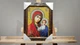 Икона Пара Казанская Венчальная с блеском в коричневой багетной раме 17х24 см.№P116 - изображение 2