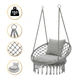 Подвесное плетеное кресло-качалка до 150 кг LEOBRO Boho Comfort XL 80 см Grey (LB-1110) - изображение 1