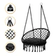 Подвесное плетеное кресло-качалка LEOBRO Boho XL 80 см Black с подушкой (LB-1105) - изображение 1