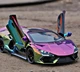 Коллекционная металлическая модель автомобиля Lamborghini Revuelto инерционная со светом, звуком и паром, фиолетовая 1:24 - изображение 5