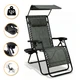 Кресло-шезлонг складное с козырьком LEOBRO Zero Gravity Dark Grey (LB-ZGC-H1-DGR) - зображення 1