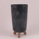 Горшок пластмассовый GRACIA TUBUS SLIM BETON EFFECT на ножках антрацитовый 20 см. (93640) - изображение 1
