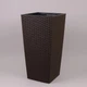 Горшок пластмассовый с вкладом FINEZJA RATTAN коричневый 19х19 см. (80803) - изображение 1