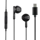 Дротові навушники Type-C Hoco M93 Stereo вакуумні з мікрофоном 1.2m Black - зображення 1