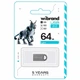 USB флешка 64Гб Wibrand Lynx серебро USB 2.0 металл для хранения и переноса данных - изображение 2