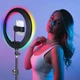Кільцева LED лампа 26 см RGB з пультом управління та USB живленням для блогерів та візажистів LJJ-26 - зображення 5