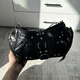 Винтажная черная сумка-багет в стиле Y2K с заклепками и шипами - изображение 3