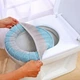 М'який чохол-грілка на сидіння унітазу Toilet Seat Cover Blue - зображення 3