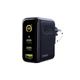 Сетевое зарядное устройство для 100W Baseus PicoGo AE21 GaN Digital Display Fast Charger PD 3.0/QC 4 быстрая зарядка для ноутбука три порта 2×USB Type-C + USB-A + кабель Type-C 1.5м (E0121B) Black - изображение 5