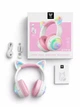 Игровые беспроводные наушники Onikuma GT838I с кошачьими ушками, микрофоном и RGB-подсветкой, Bluetooth + 2.4G + AUX Pink - изображение 9