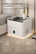 Смарт-тумба YJXF01 (50х40х47см) з екошкіри з LED-підсвіткою, USB, датчик руху, бездротова зарядка, Bluetooth-аудіо, Біла - зображення 3