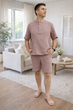 Чоловічий мусліновий комплект футболка з шортами "Capri" COSY L Коричневий (cosy4322793s2) - зображення 1