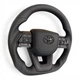 Анатомический руль с подушкой из кожи для Toyota Land Cruiser 200(07-15), Prado 150(09-17). Кожа. С комплектом для подогрева. Черный логотип. - изображение 3