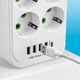 Мережевий фільтр з 4 USB портами та роз'ємом Type-C подовжувач на 10 розеток із заземленням 5 м (RA062) - зображення 4