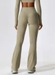 Спортивные женские леггинсы-клеш Flare с бразильским пуш-ап эффектом Bell Bottoms Leggings Premium для фитнеса и йоги M Бежево-серые Тауп (Flare94BeigeCreamM) - изображение 5