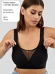 Бесшовный бюстгальтер 5XL (100F, 105C, 105D, 105E) Free Bra с глубоким сеточкой декольте Анатомический эластичный лиф широкие бретели без косточек Черный 583357672 - изображение 10