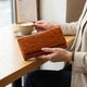 Женский кожаный кошелек для карт купюр и монет CANPELLINI bg215fash28 Рыжий - изображение 5