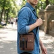 Текстильная сумка через плечо для документов и города Vintage bg206fash61 Коричневая - изображение 2