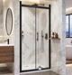 Душевая дверь в нишу Shower Icon 120x200 см, двухсекционная, матовое закаленное стекло 6 мм, алюминиевый профиль, черный - изображение 1