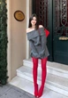 Колготки плотные матовые one size красные - изображение 7