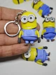 Брелок Minion Bob (Миньон Боб) Пластик 55 мм Жёлтый с синим для ключей - изображение 2