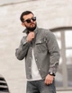 Рубашка мужская джинсовая серая ТР6802, деним (jeans cotton), на кнопках, повседневная, весенняя XXXL - изображение 2