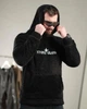 Худи Stone Island Тедди ТР6574 черный мужской велсофт с капюшоном теплый с вышивкой XXXXL - изображение 6