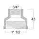 Муфта редукційна Thermo Alliance Forte 1 1/2х3/4" ВВ SF3574020 - зображення 2