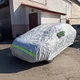 Чехол для авто водонепроницаемый XL 464×182×146 см, защитный автомобильный тент с карманами для зеркал от дождя, снега, солнца, пыли, тент-чехол для машины на резинке с УФ-защитой, зима-лето Серый, ZCHDL-2 - изображение 11