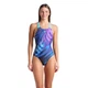 Жіночий суцільний купальник Arena Flow SwimSuit V Back LB (UV 50+) 38 Синій,бірюзовий (008935-790-38) - зображення 4