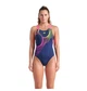 Женский купальник Arena Ripples SwimSuit V Back B (UPF 50+) 42 Темно-синий, желтый, розовый (009021-780-42) - изображение 8