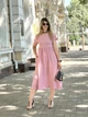Вільна легка жіноча сукня міді літня з креп жатки 46-48, Фрезовий - зображення 7