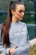 Жіноча толстовка оверсайз на флісі з лампасами і вишивкою Seventeen XL-XXL Сірий (2000000132105) - зображення 3