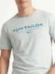 Футболка хлопковая длинная мужская Tom Tailor 1045773-12792 L Soft Greyish Green с принтом (4069403508175) - изображение 3