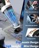 Портативный беспроводной пылесос 5-в-1, ручной mini vacuum для дома, авто и животных, высокой мощности с LED подсветкой - изображение 6