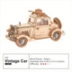Деревянный 3D-пазл конструктор Ретро автомобиль Robotime Vintage Car TG504 (164 детали) - изображение 6