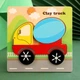 Деревянный пазл для детей Бетономешалка Clay truck 15×15 см развивающая игрушка строительная машина детский пазл сортер - изображение 2