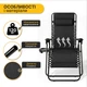 Кресло-шезлонг 178x64x110 см до 120 кг LEOBRO Zero Gravity Раскладной шезлонг с подушкой и подстаканником для кемпинга, отдыха на природе или даче Черный - изображение 2