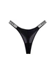 Трусики стрінги зі стразами чорні Panties арт.1019. Розмір L/XL - зображення 7