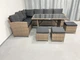 Угловой набор садовой мебели из Ротанга Lounge Loft Мадрид и три пуфа Светло-коричневый (Угловой диван, Стол и 3 пуфа) L403 Light-Brown - изображение 4