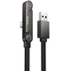 Дата кабель HOCO U150 Exquisite side plug and stand USB to Type-C 36W (1.2m) (Black) (249272) - зображення 1