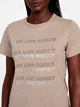 Футболка хлопковая женская Guess Halie Crewneck Rhinestone QBBI47KAK90 L Бежевая (7620837164824) - изображение 4