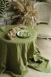 Хлопковая скатерть ручного окрашивания VTILENE, Olive, 300х160 см - изображение 1