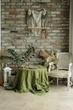 Хлопковая скатерть ручного окрашивания VTILENE, Olive, 300х160 см - изображение 5