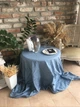 Бавовняна скатертина ручного фарбування VTILENE, Dusty blue, 220х140 см - зображення 4