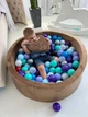 Сухой бассейн для детей 100х40 см + 200 шариков в комплекте коричневого цвета велюр для дома и улицы - изображение 3