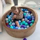 Сухой бассейн для детей 100х40 см + 200 шариков в комплекте коричневого цвета велюр для дома и улицы - изображение 4